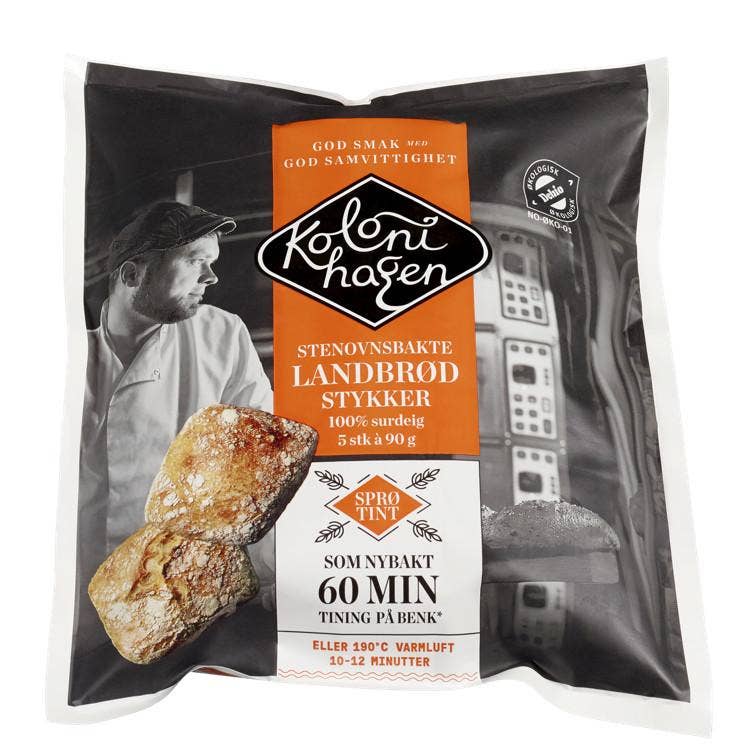 Kolonihagen Steinovnsbakte Landbrødstykker 100% surdeig, 5x90g