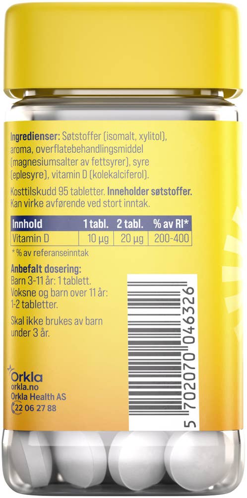 Sana-Sol D-vitamin 10 µg Tyggetablett