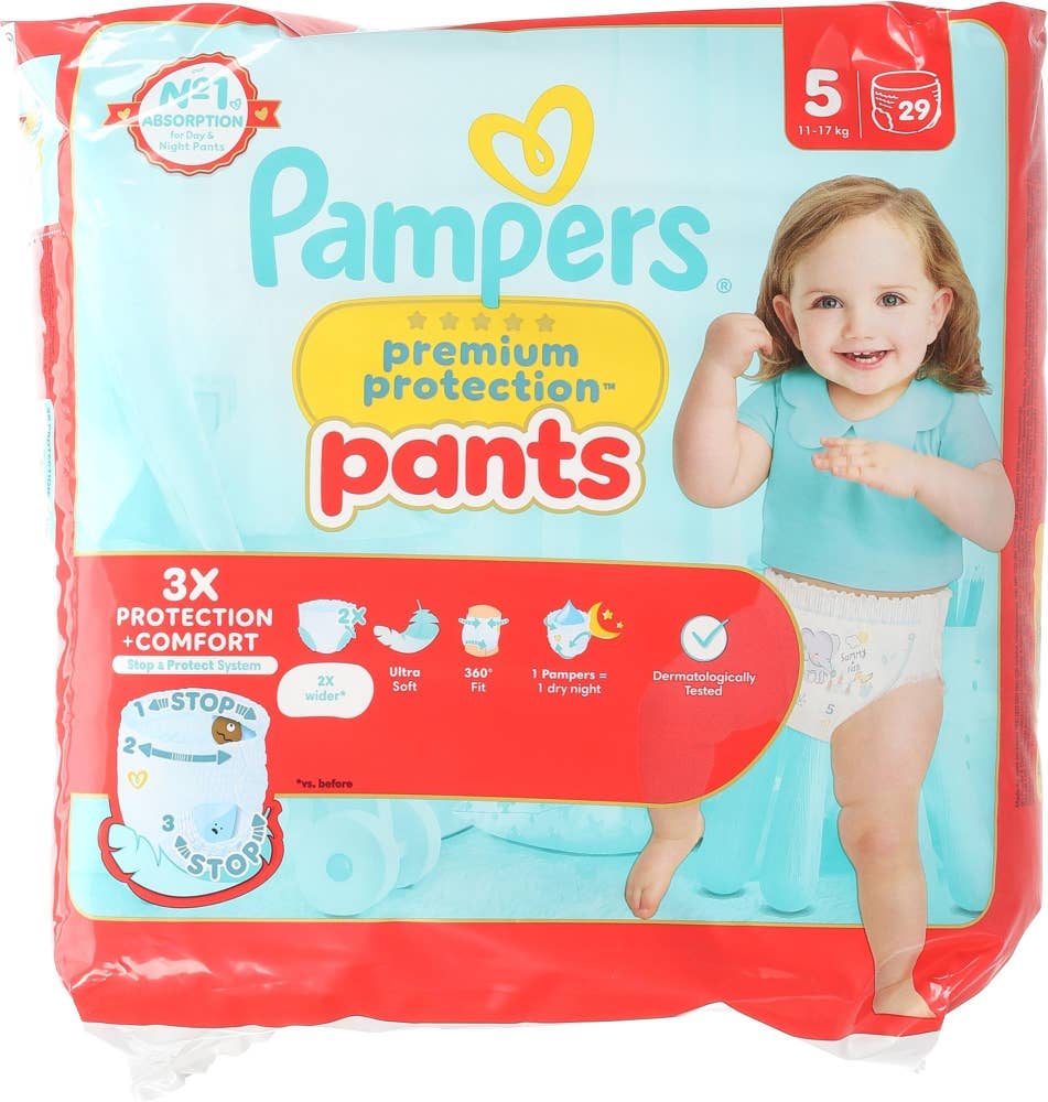 Pampers Buksebleie Premium protection Str. 5, 11-17 kg