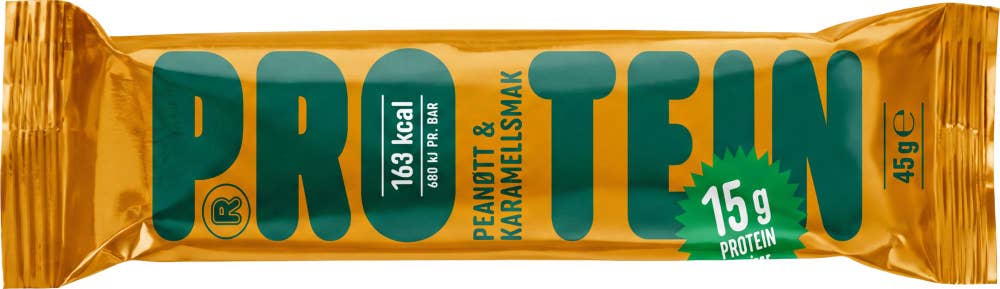 Proteinbar Peanøtt & karamell 45 g
