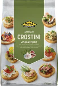 Zeta Crostini med hvitløk og persille