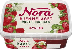 Stabburet Hjemmelaget rørt jordbærsyltetøy Frosset