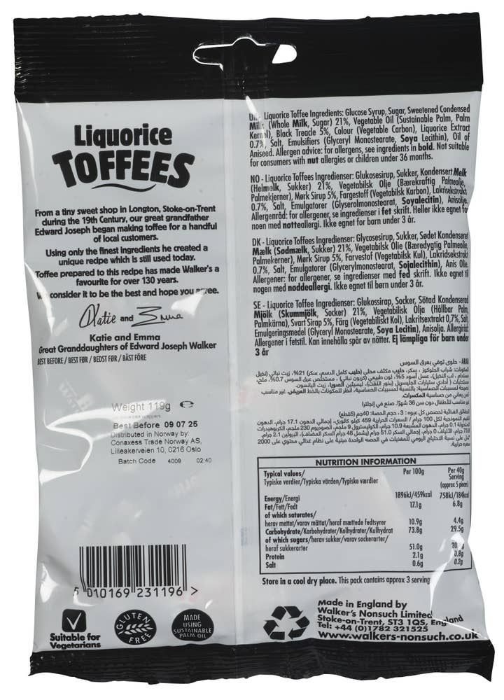 Walkers Liqourice toffees