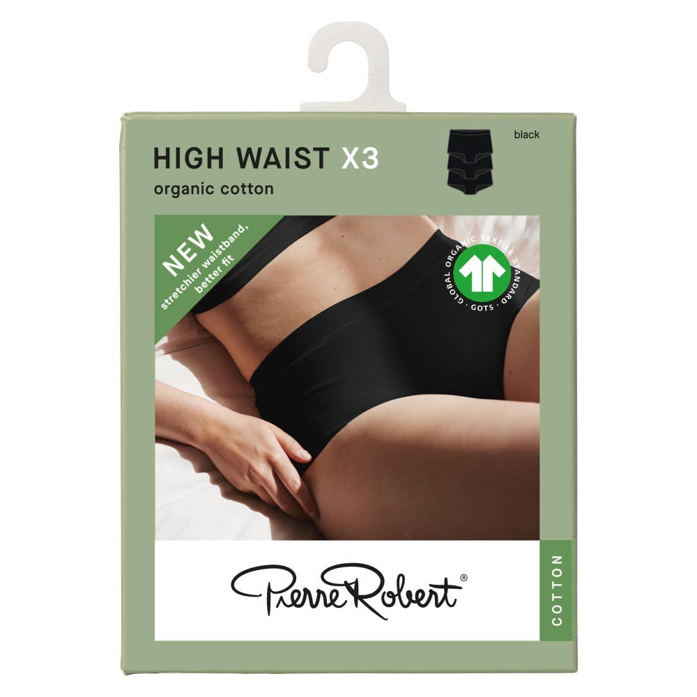 Pierre-Robert¤PR Truser high waist i bomull Sort, str. L