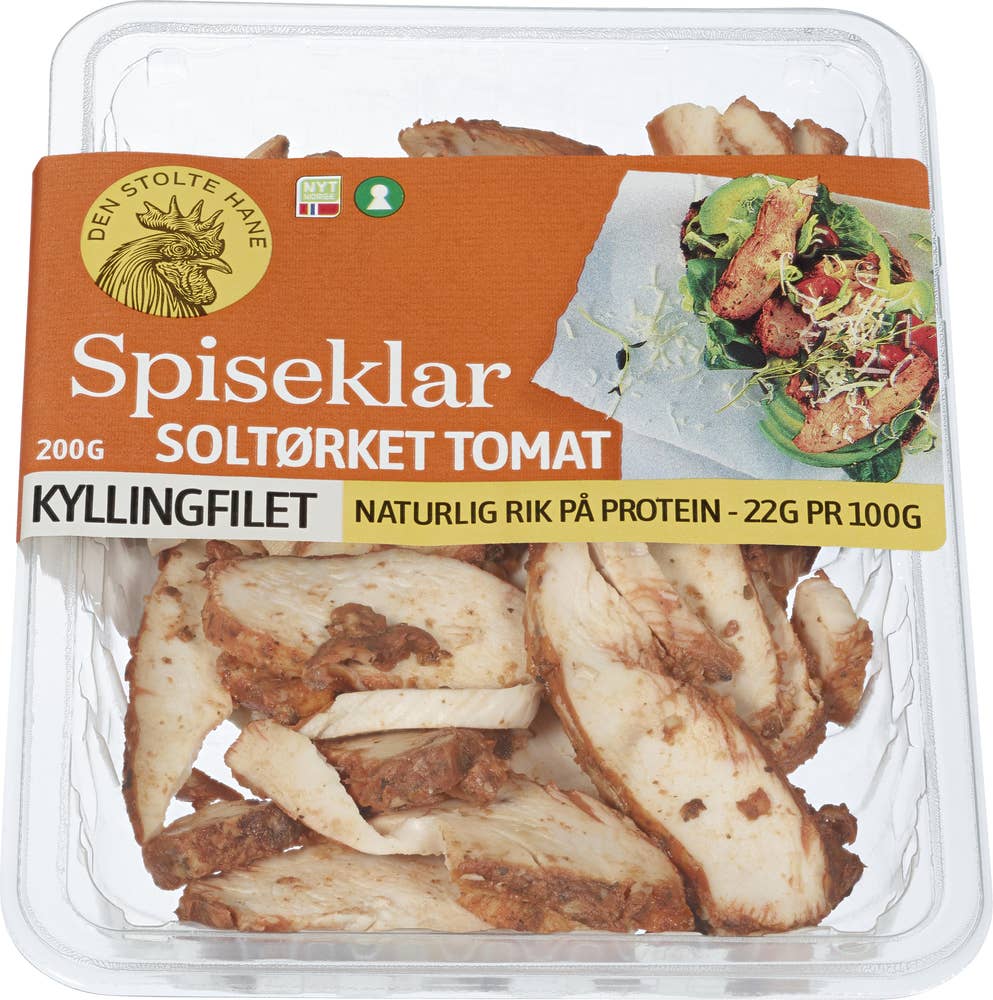 Den Stolte Hane Kyllingfilet stekt og skivet soltørket tomat