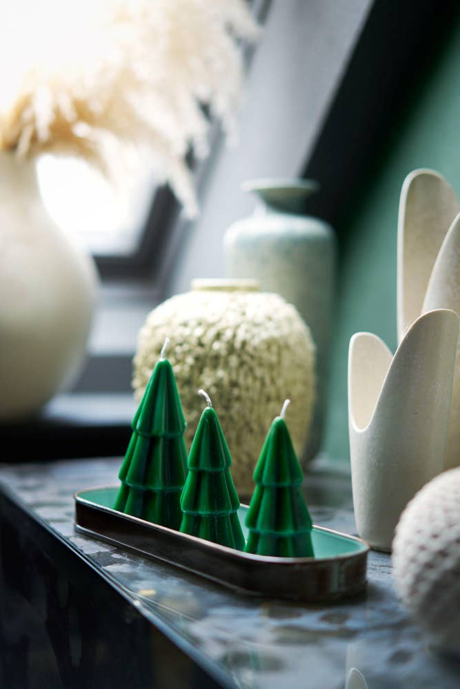 Duni Stearinlys juletre, stor 7,4 x 14,5 cm, brenntid 14 timer