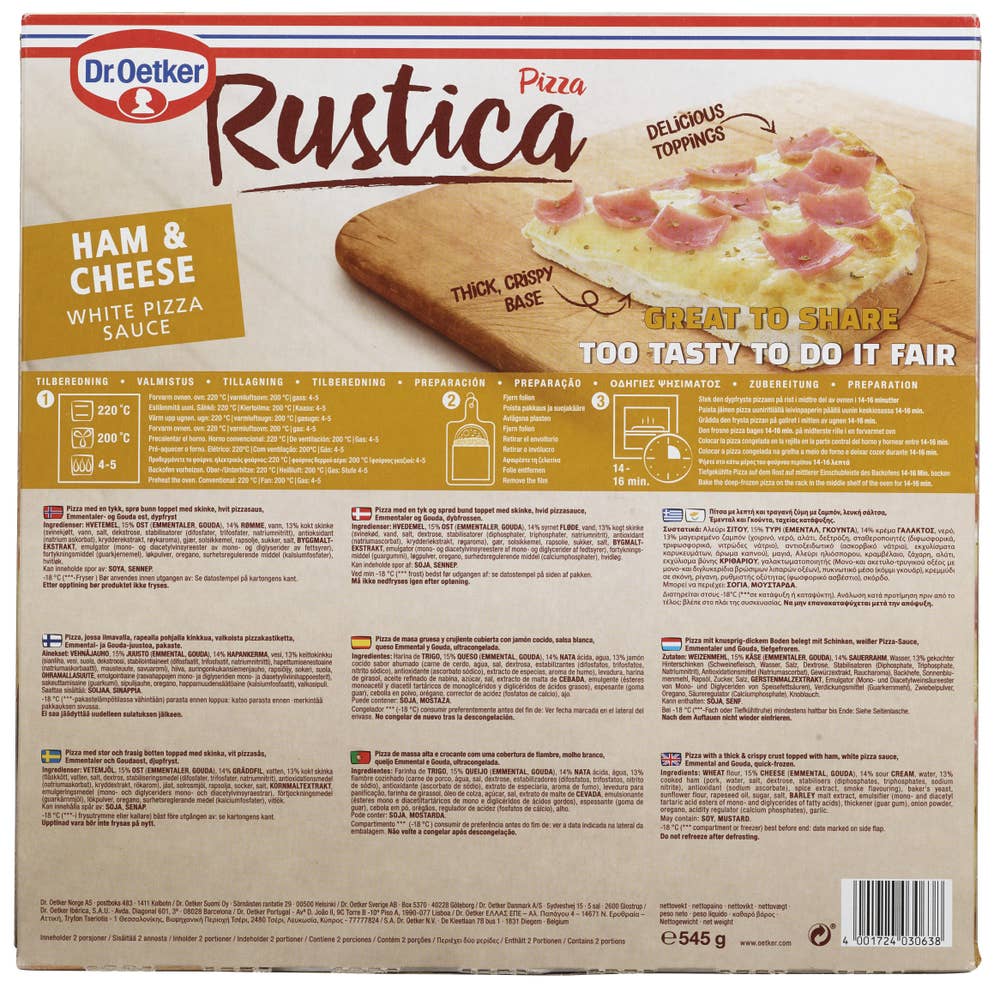 Dr. Oetker Rustica Pizza Ham & Cheese