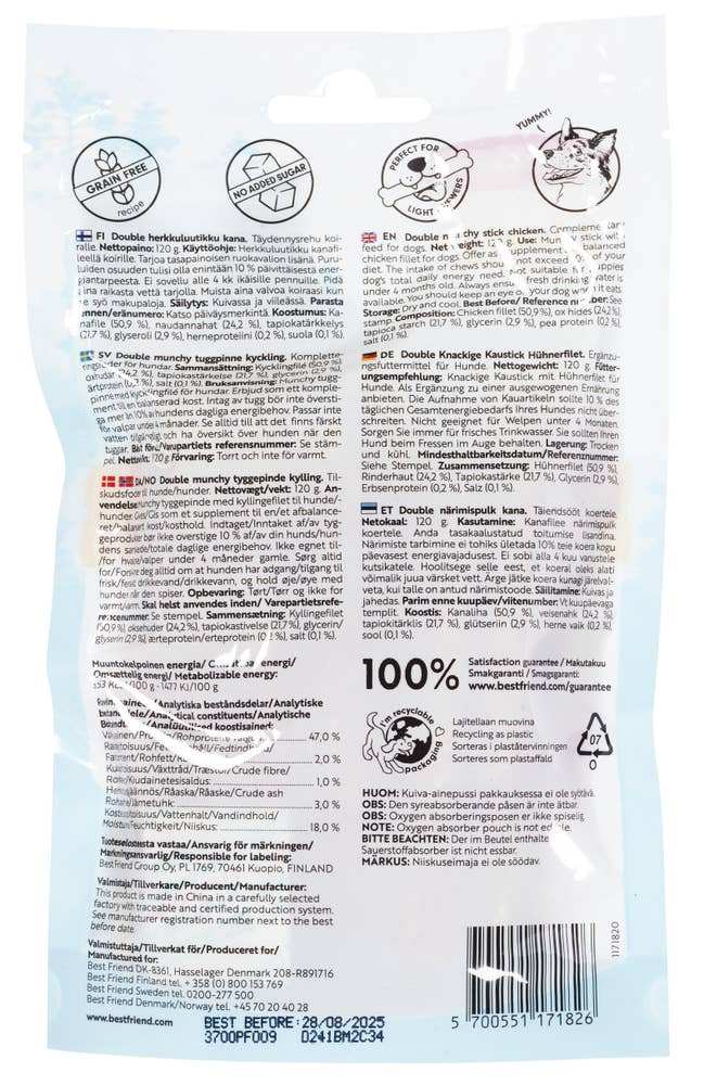 Best Friend Double Munchy tyggepinner kylling 12stk