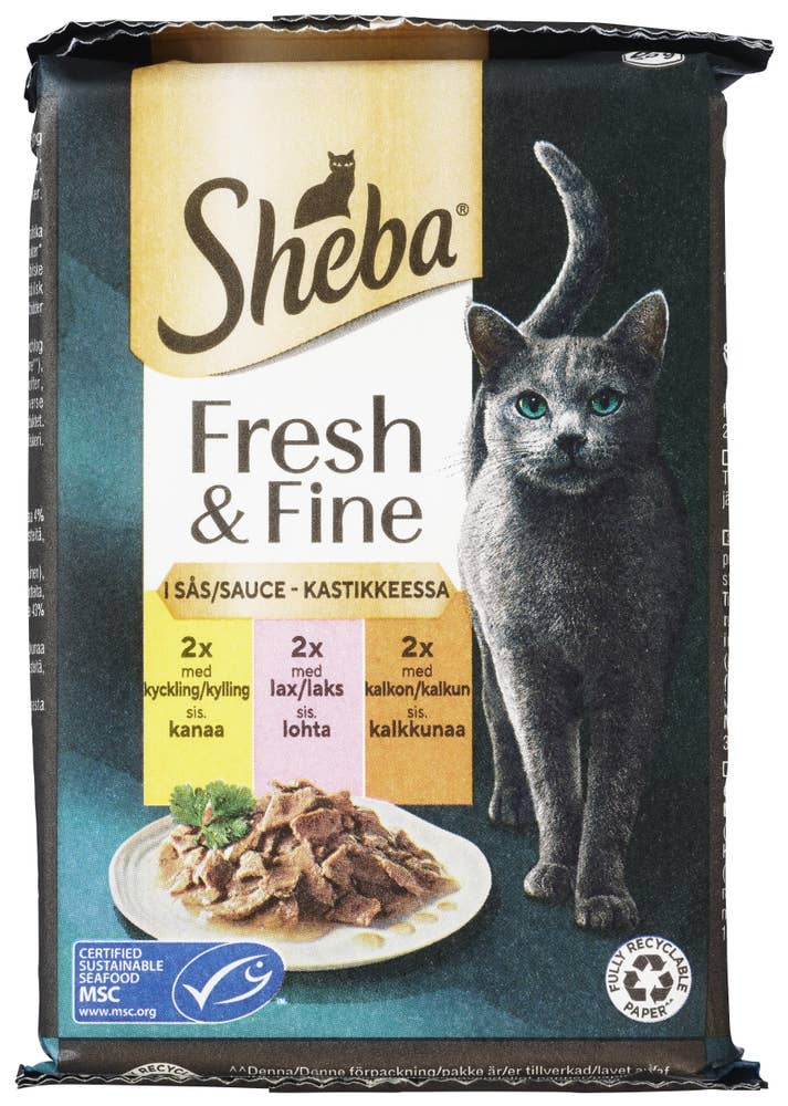 Sheba Fresh & Fine Mix Kylling, laks & kalkun