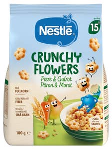 Nestlé Crunchy flowers Pære & gulrot Med fullkorn