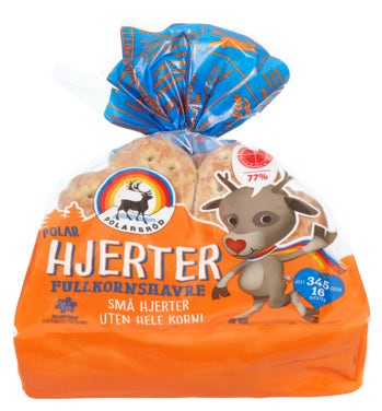 Polarbrød Polarhjerter Fullkorn