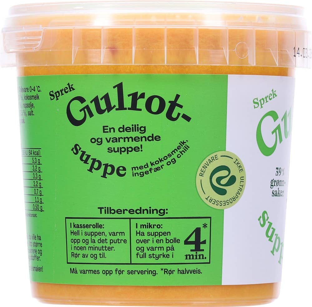Mere Mat Suppe med gulrøtter, chili og ingefær