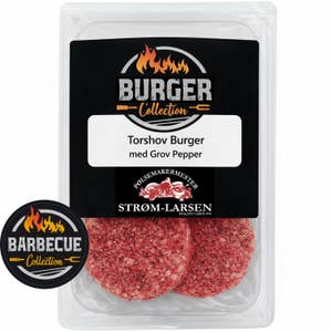 Strøm-Larsen AS Fersk Torshov Burger med Grov Pepper, 2 stk