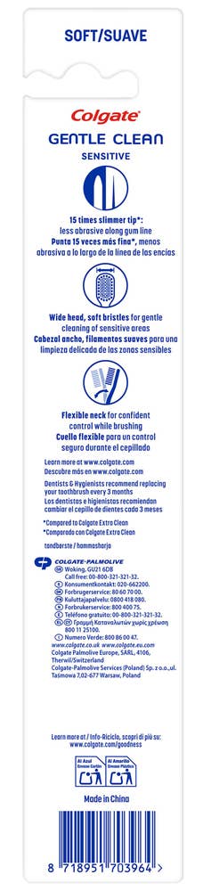 Colgate Tannbørste Gentle clean sensitive soft