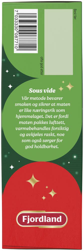 Fjordland Juletallerken Med ribbe, medisterkake, julepølse, rødkål og poteter