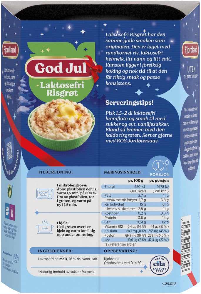 Fjordland Laktosefri risgrøt