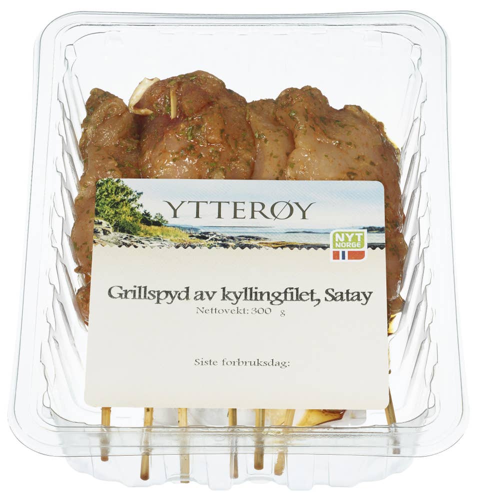 Ytterøy Satay Grillspyd Av Kyllingfilet Rå