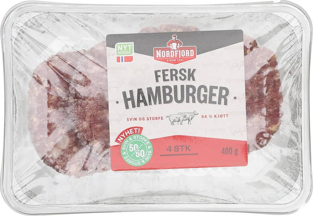 Nordfjord Hamburger storfe/svin Fersk