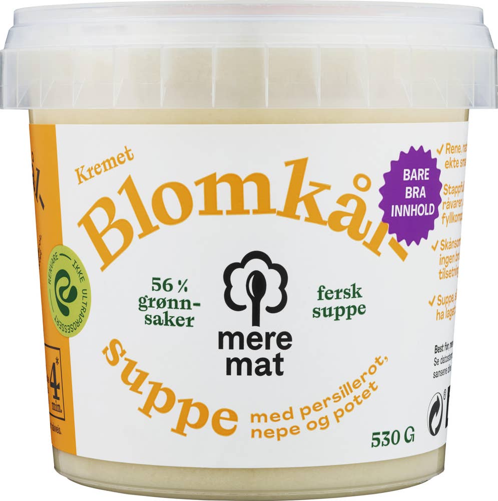 Mere Mat Suppe med blomkål, nepe og persillerot