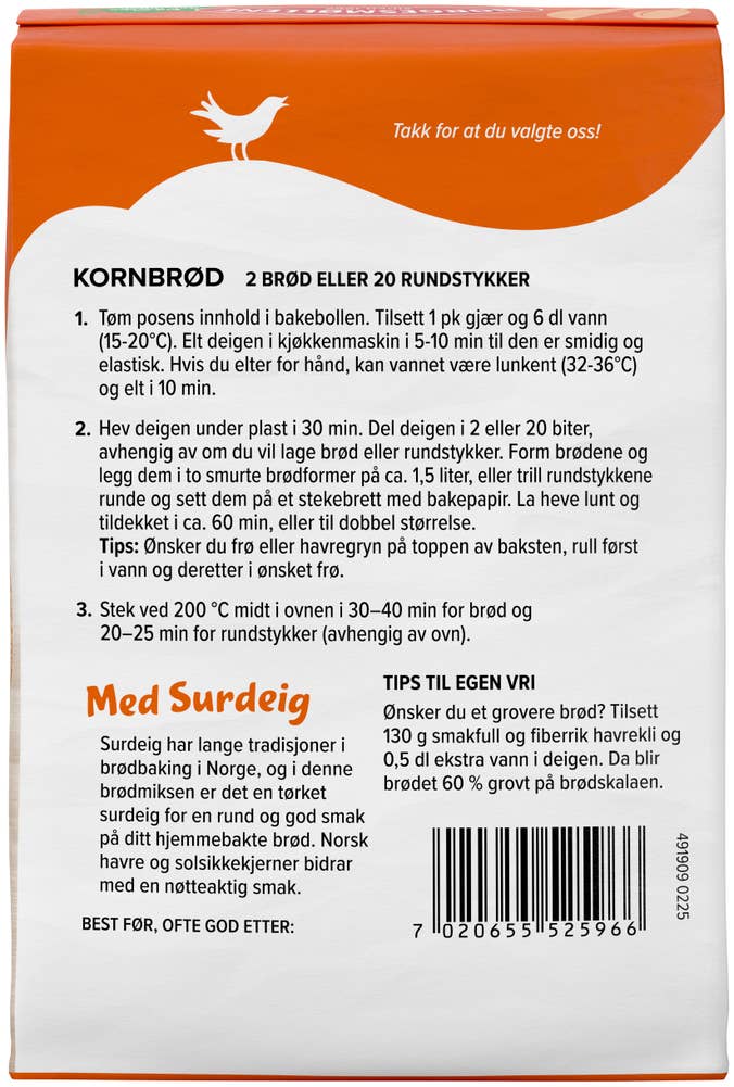 Norgesmøllene Kornbrød 1-2-3