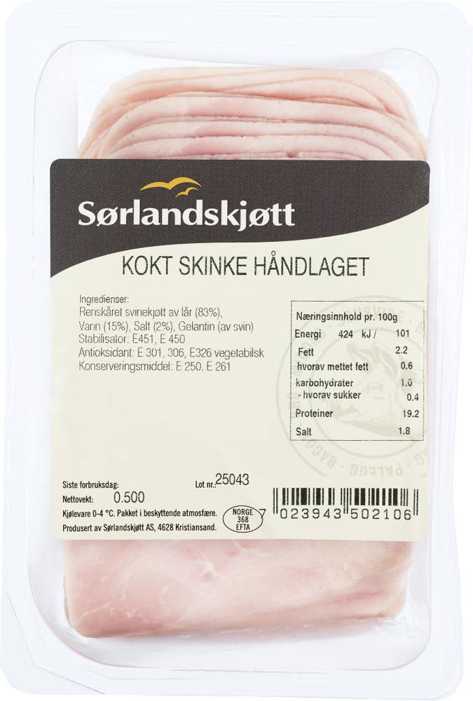 Sørlandskjøtt Kokt skinke 80% Kjøtt