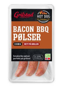Grilstad Bacon BBQ Pølser 3 stk