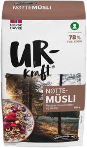 Urkraft Nøttemüsli Røstede hasselnøtter og dadler