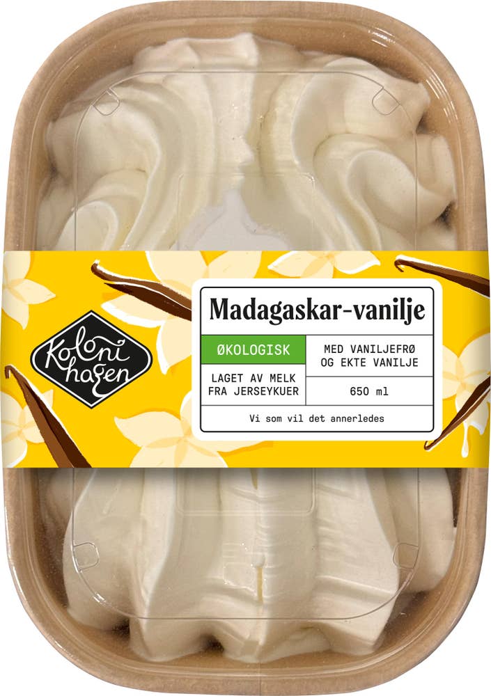 Kolonihagen Økologisk iskrem med madagaskar-vanilje