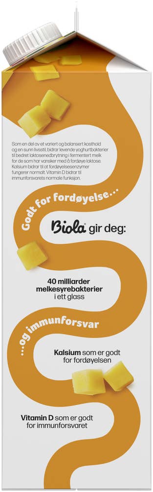 TINE Biola® yoghurtdrikk mango Uten tilsatt sukker