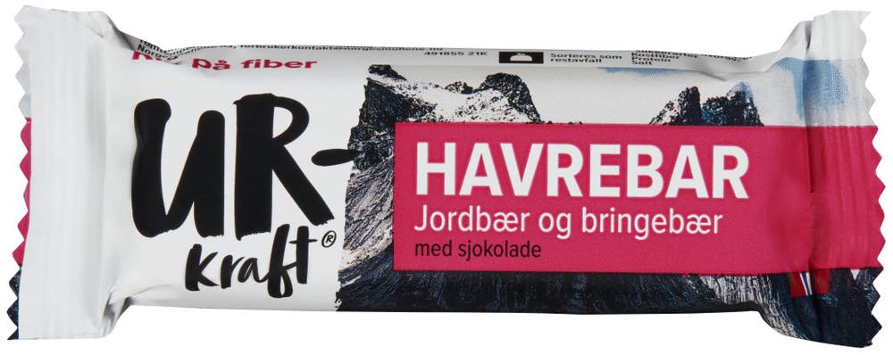Urkraft Havrebar Jordbær & Bringebær Med Sjokolade