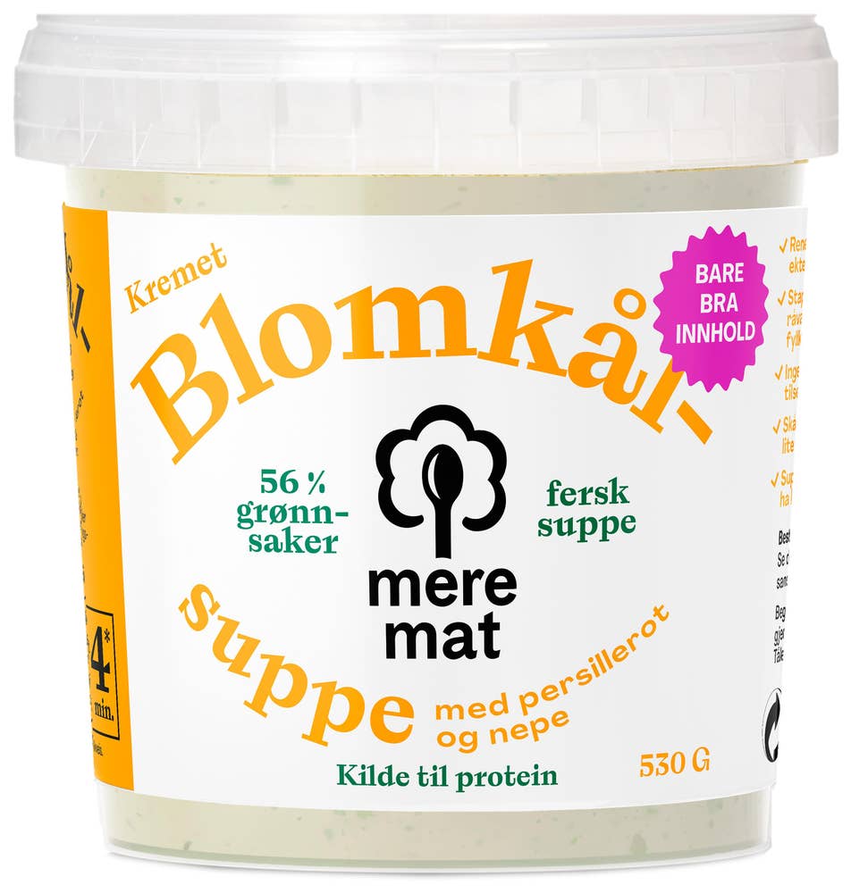Mere Mat Suppe med blomkål, nepe og persillerot