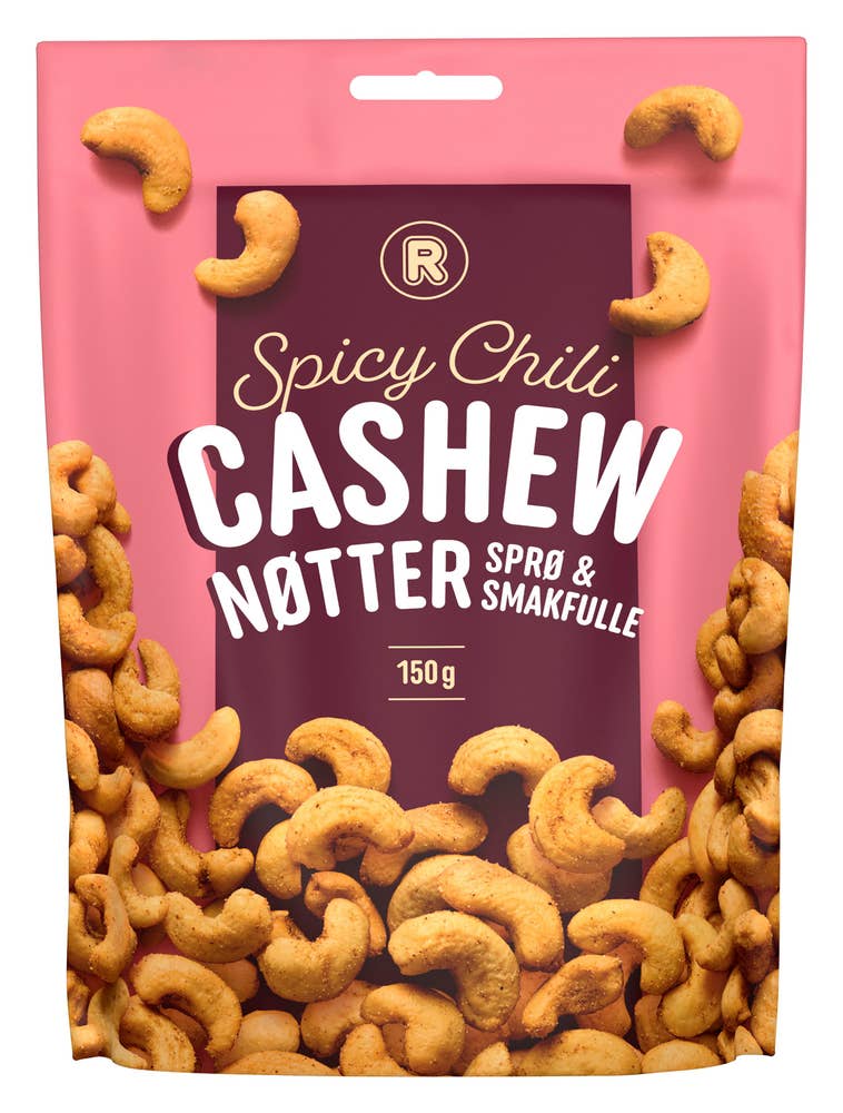 R Spicy cashewnøtter Med chili pepper