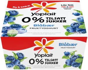 Yoplait 0% Blåbær, 4x124g