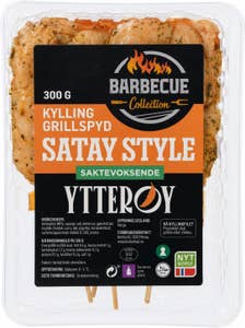 Ytterøy Grillspyd av kyllingfilet satay Rå, Saktevoksende kylling