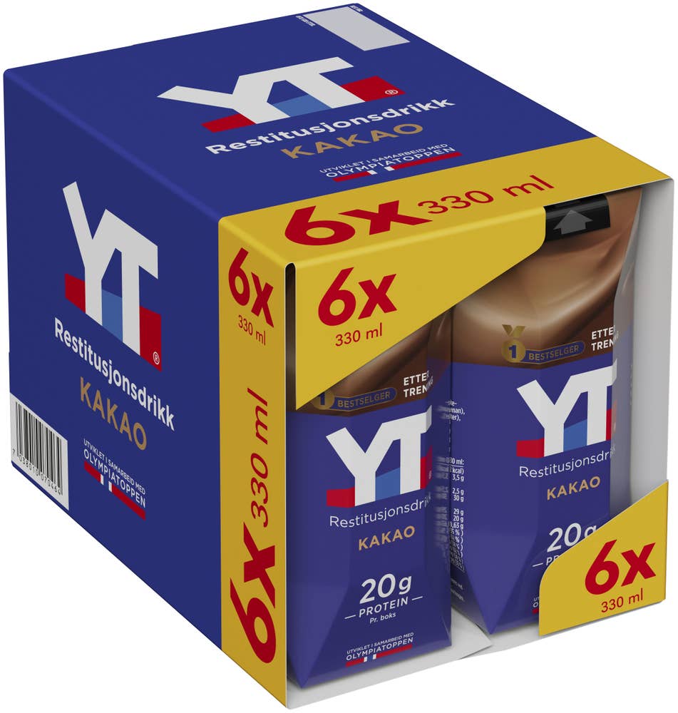 TINE YT restitusjonsdrikk kakao Partivare, 6x330 ml