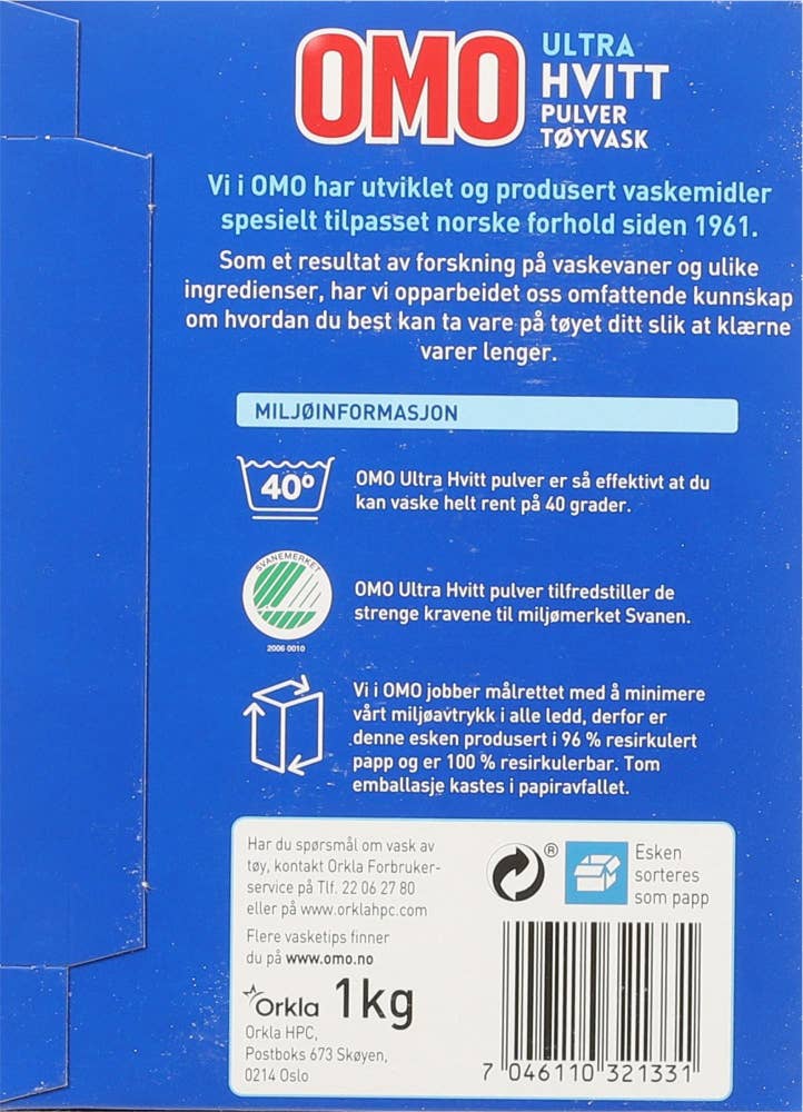 Omo Ultra hvitt pulver