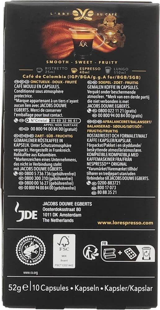 Colombia Espresso Intensitet 8, kaffekaplser, 10 stk