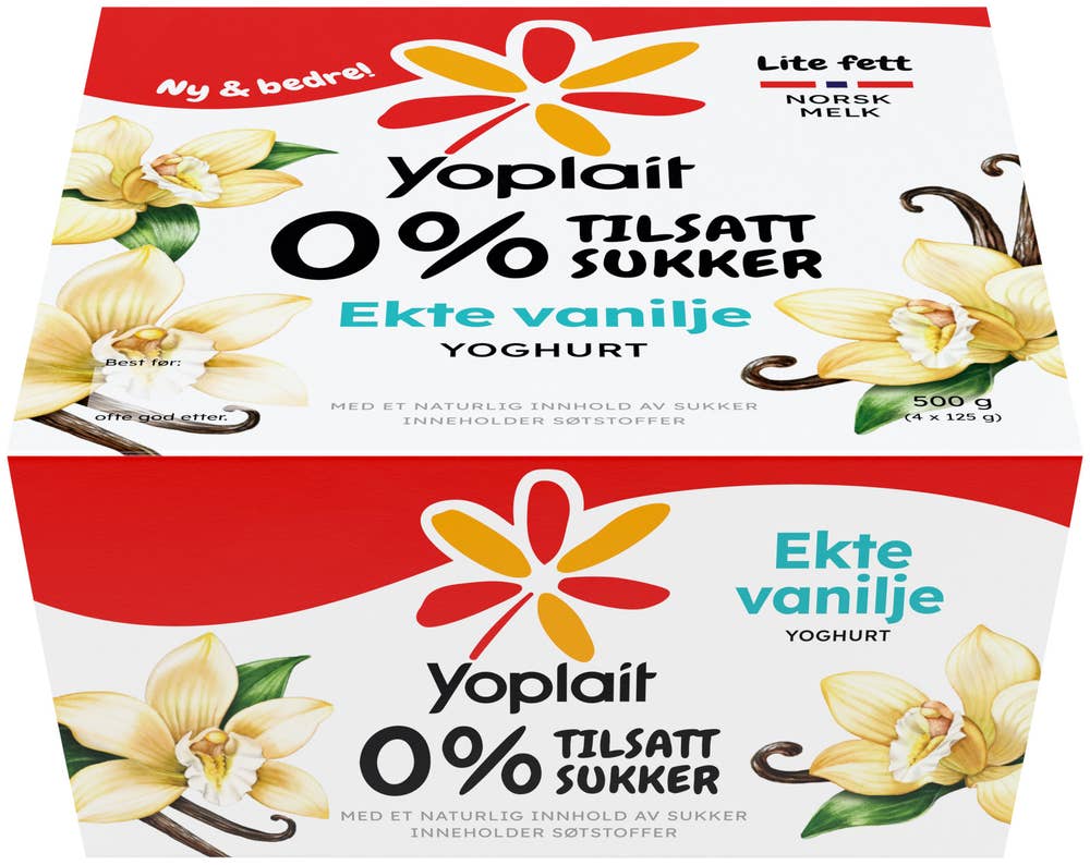 Yoplait 0% Vanilje, 4x125g