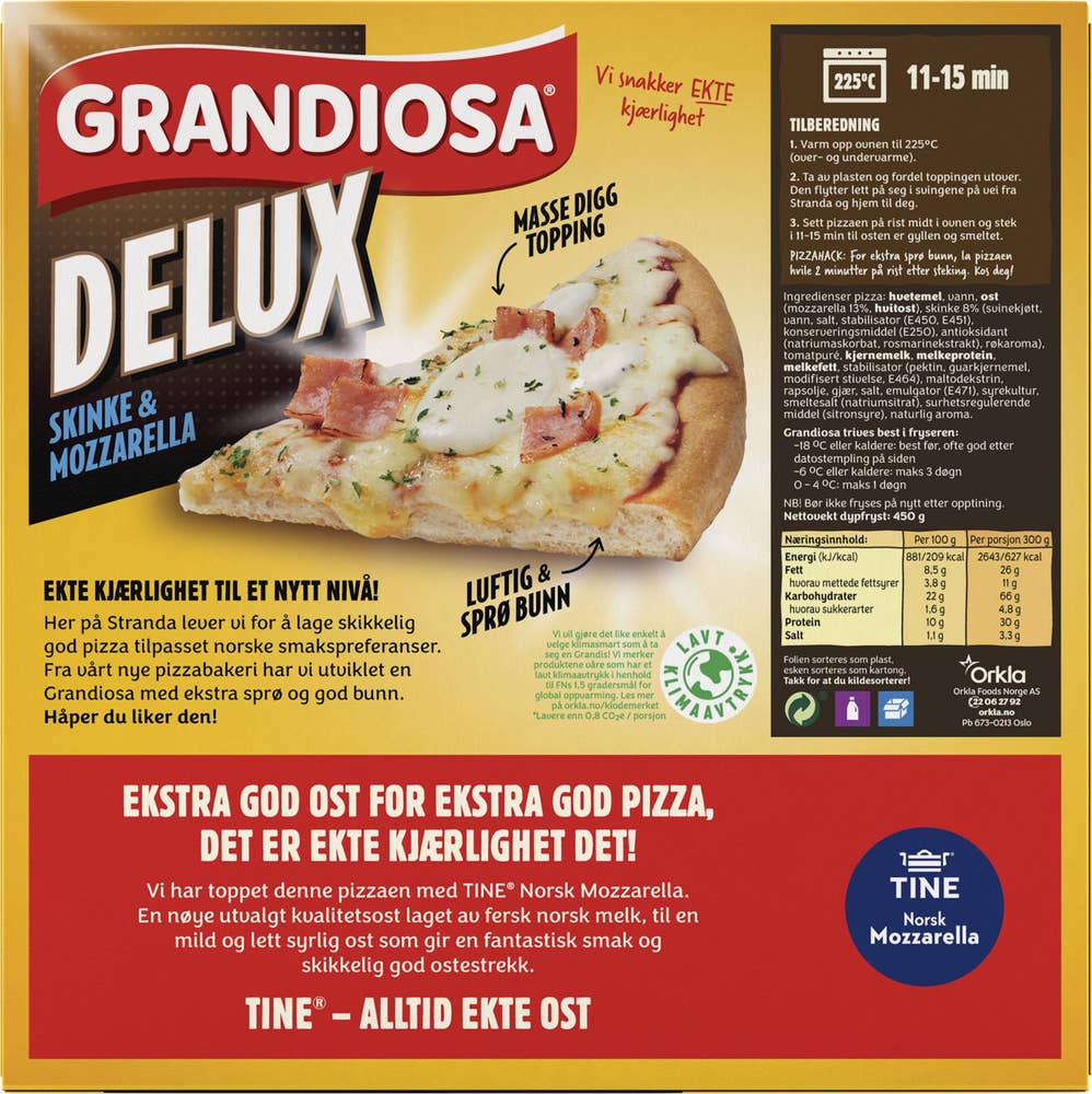 Grandiosa Delux skinke & mozzarella