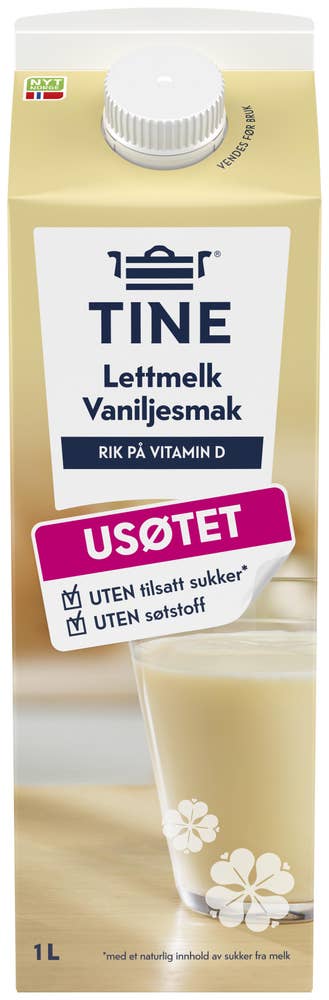 Tine Lettmelk Med Vanilje Uten Tilsatt Sukker