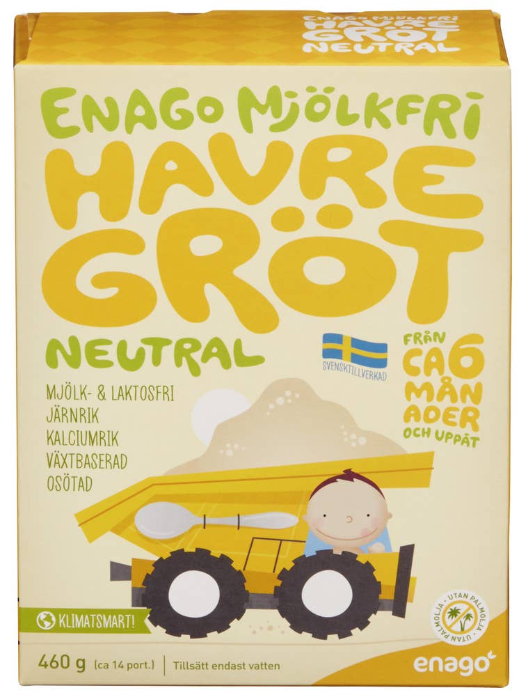 Enago Melkefri Havregrøt Naturell Fra 6 mnd