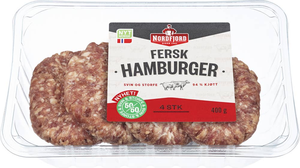 Nordfjord Hamburger storfe/svin Fersk