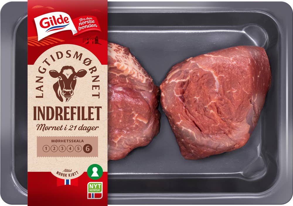 Gilde Langtidsmørnet indrefilet av storfe