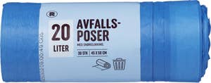 R Avfallspose med snørelukking 20 liter, 80% resirkulert materiale