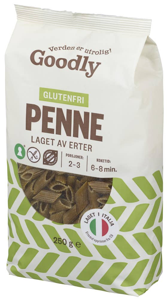 R Goodly Glutenfri penne pasta av erter Økologisk