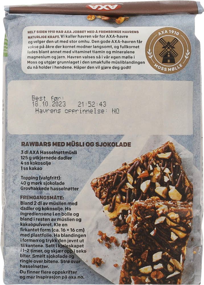 Axa Hasselnøtt-müsli