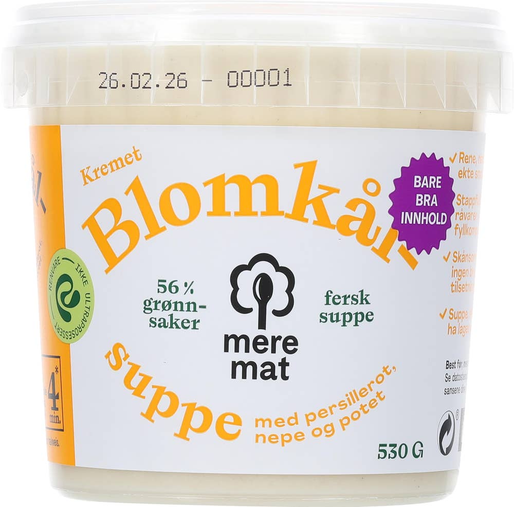Mere Mat Suppe med blomkål, nepe og persillerot