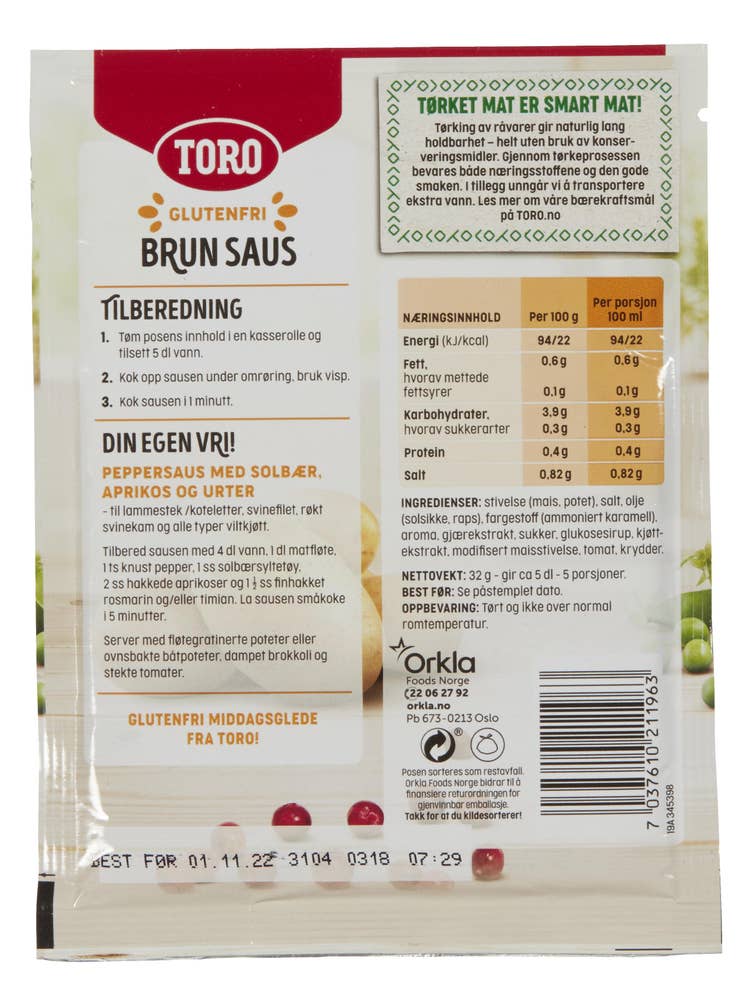 Toro Brun saus Glutenfri