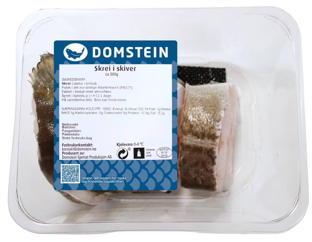 Domstein Årets ferske skrei i skiver