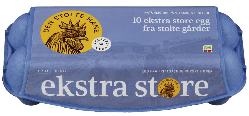 Den Stolte Hane Egg Fra Frittgående Høner Str L / XL